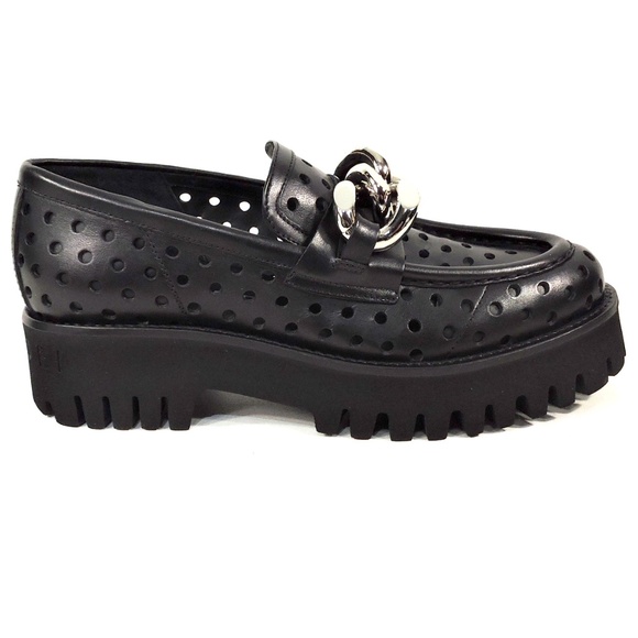 CASADEI 🇮🇹 WOMENS BLACK LEATHER COMFORT SUMMER LOAFERS - Picture 4 of 7